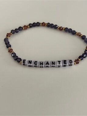 Enchanted Beaded Stretch Bracelet in Purple and Brown